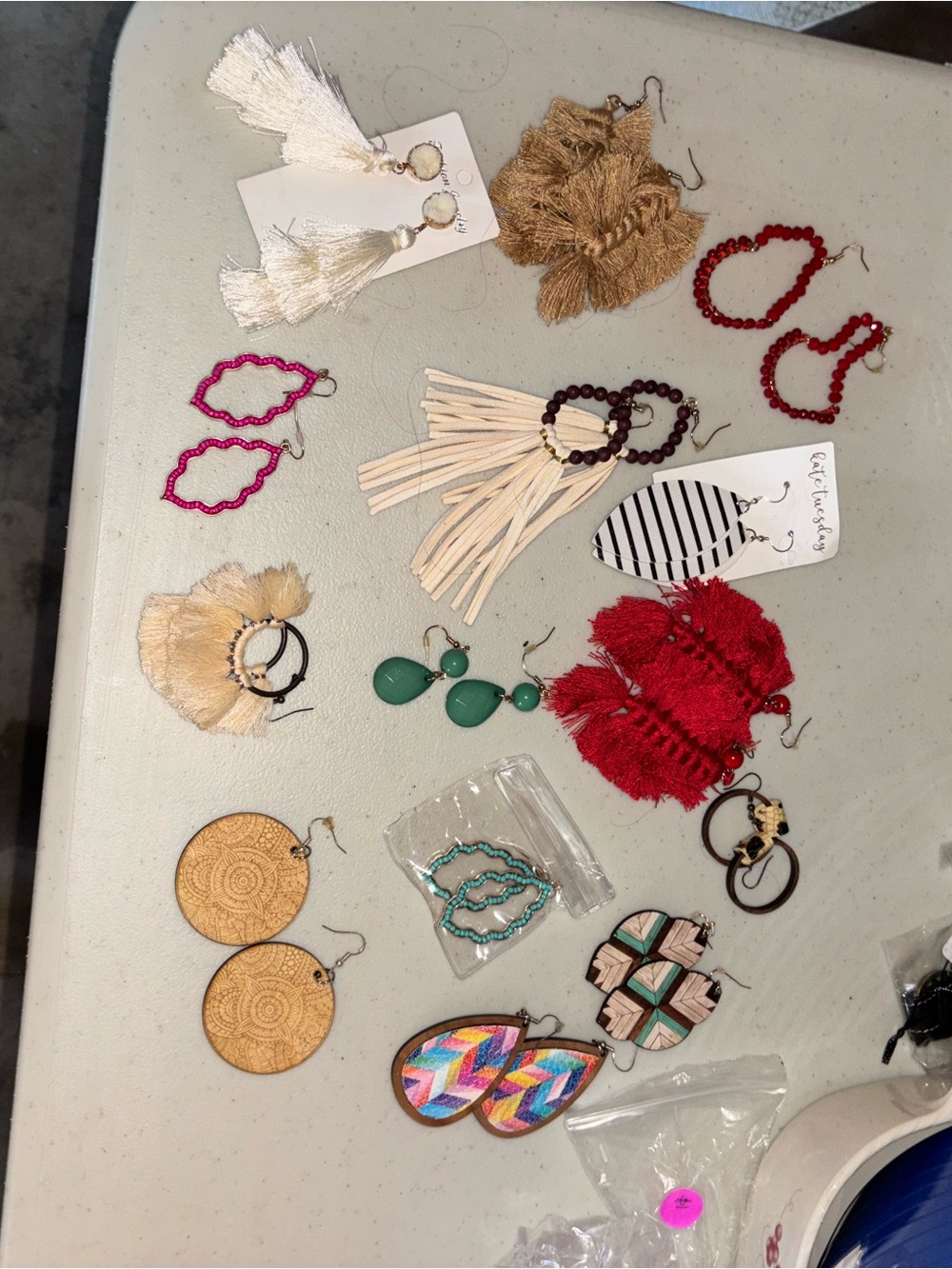 Mixed Boho Earrings Collection — Red, Beige, White, Pink, Green, Turquoise